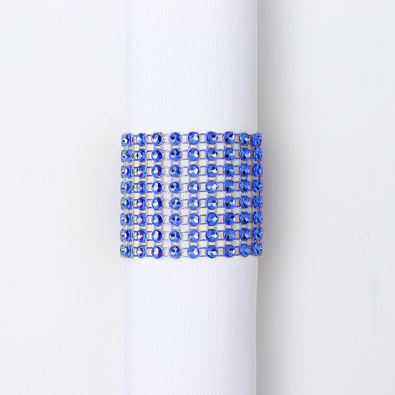 Bulk 10pcs Diamond Rhinestone Napkin Rings Chair Sash Velcro Buckle for Wedding Holidays Party Dinner Decoration Wholesale