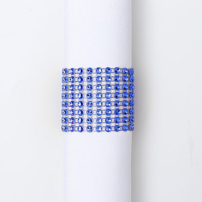 Bulk 10pcs Diamond Rhinestone Napkin Rings Chair Sash Velcro Buckle for Wedding Holidays Party Dinner Decoration Wholesale