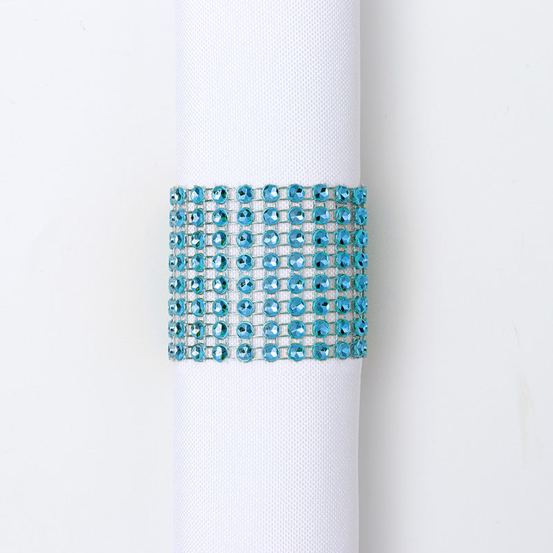 Bulk 10pcs Diamond Rhinestone Napkin Rings Chair Sash Velcro Buckle for Wedding Holidays Party Dinner Decoration Wholesale