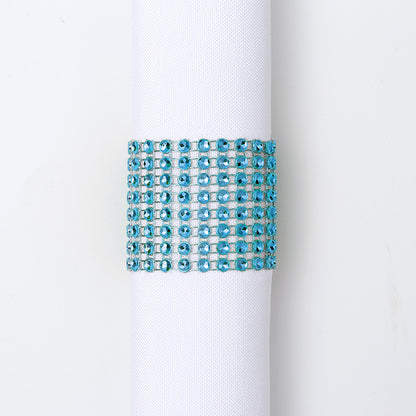 Bulk 10pcs Diamond Rhinestone Napkin Rings Chair Sash Velcro Buckle for Wedding Holidays Party Dinner Decoration Wholesale