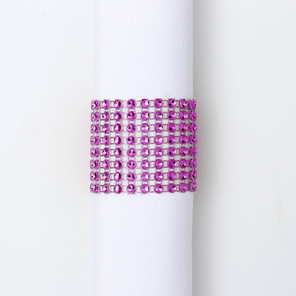 Bulk 10pcs Diamond Rhinestone Napkin Rings Chair Sash Velcro Buckle for Wedding Holidays Party Dinner Decoration Wholesale