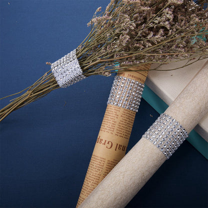 Bulk 10pcs Diamond Rhinestone Napkin Rings Chair Sash Velcro Buckle for Wedding Holidays Party Dinner Decoration Wholesale