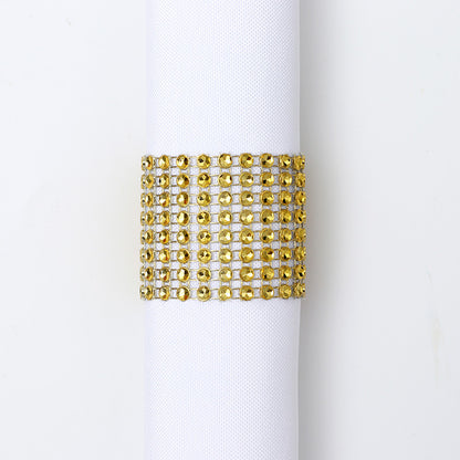 Bulk 10pcs Diamond Rhinestone Napkin Rings Chair Sash Velcro Buckle for Wedding Holidays Party Dinner Decoration Wholesale