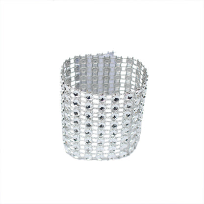 Bulk 10pcs Diamond Rhinestone Napkin Rings Chair Sash Velcro Buckle for Wedding Holidays Party Dinner Decoration Wholesale