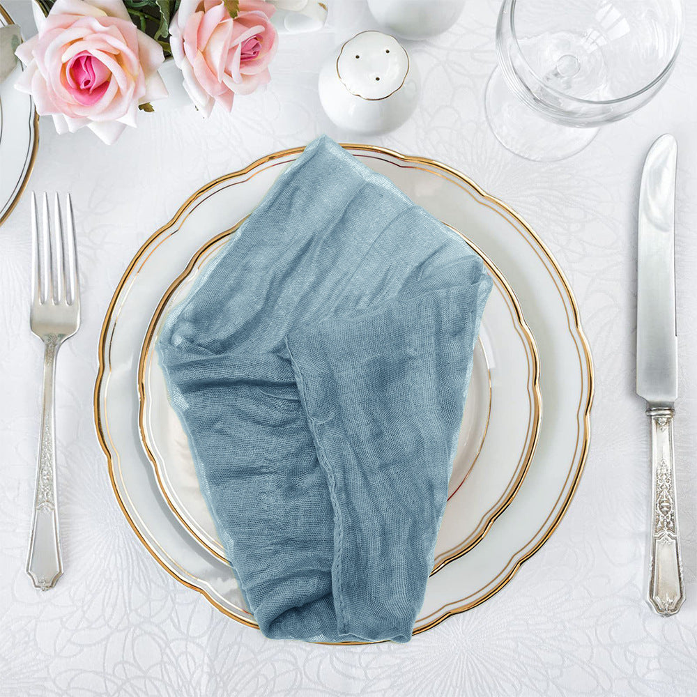 Bulk 12 PCS Cheesecloth Napkins Boho Rustic Cloth Table Napkins for Restaurant Weddings Party Dinner Decoration Wholesale