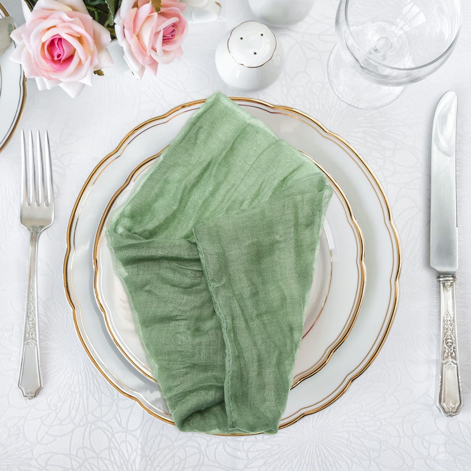 Bulk 12 PCS Cheesecloth Napkins Boho Rustic Cloth Table Napkins for Restaurant Weddings Party Dinner Decoration Wholesale