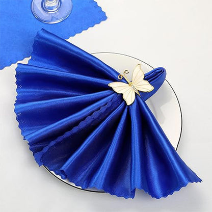 Premium 12 Pack Fade Resistant Satin Napkins Wrinkle Proof Wedding Banquet Decor Silk Finish for Reception Party Table Settings