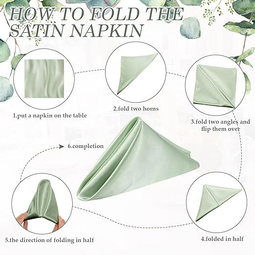 Premium 12 Pack Fade Resistant Satin Napkins Wrinkle Proof Wedding Banquet Decor Silk Finish for Reception Party Table Settings