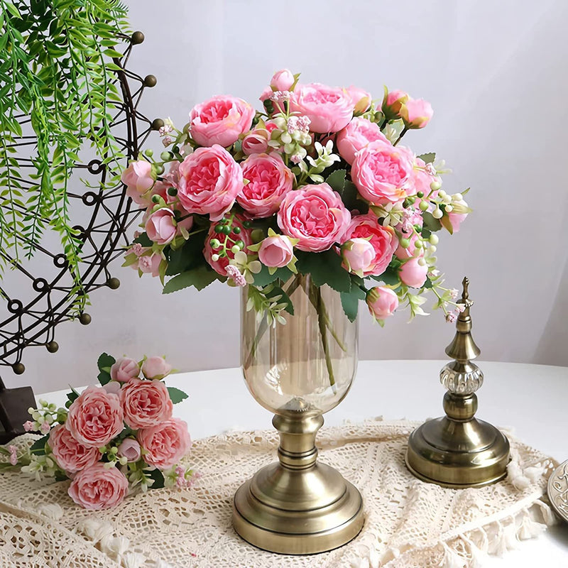 4 Packs 12 Inch Artificial Peony Bush Stems Bulk Silk Flower Bouquet