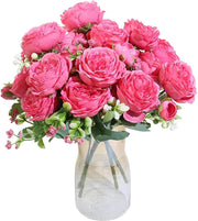 4 Packs 12 Inch Artificial Peony Bush Stems Bulk Silk Flower Bouquet