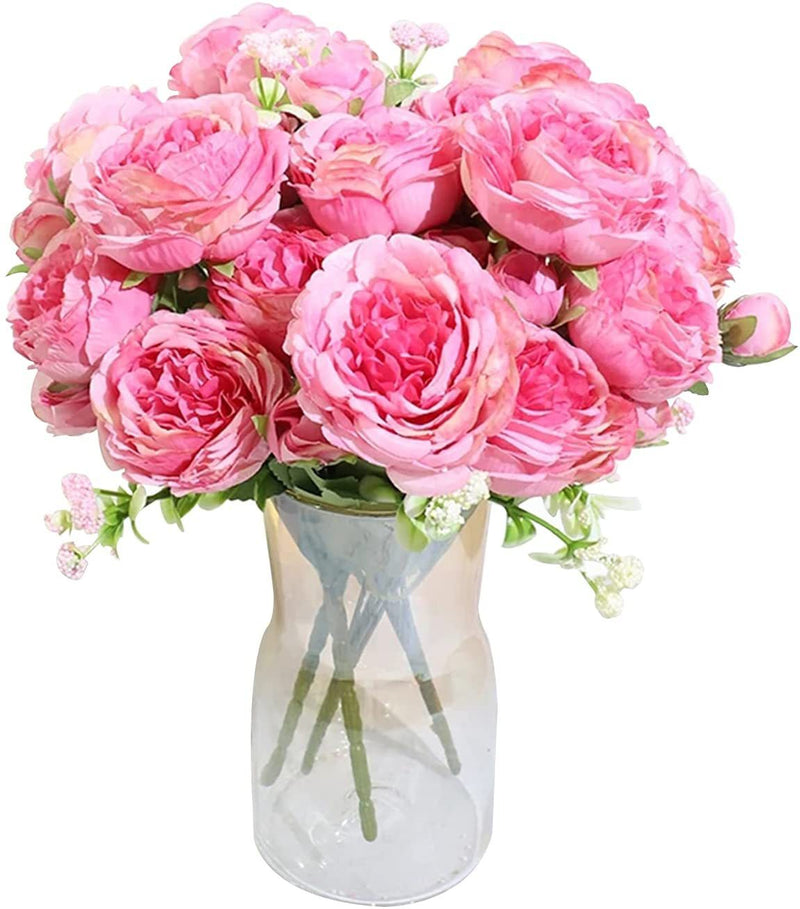4 Packs 12 Inch Artificial Peony Bush Stems Bulk Silk Flower Bouquet