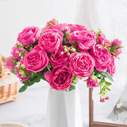 4 Packs 12 Inch Artificial Peony Bush Stems Bulk Silk Flower Bouquet