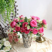 4 Packs 12 Inch Artificial Peony Bush Stems Bulk Silk Flower Bouquet