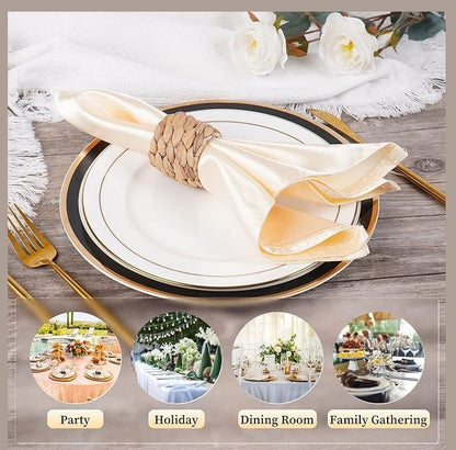 Bulk 12 Pcs Handmade Rustic Woven Napkin Rings Farmhouse Napkin Holders for Weddings Birthdays Thanksgiving Valentine’s Day Party Decor Wholesale