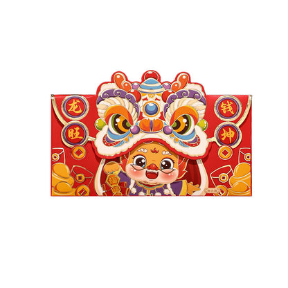 Bulk 12 Pcs Chinese New Year Red Envelopes Dragon Cartoon Lucky Money Packets for Kids Hong Bao Lunar Festival Gift Wholesale