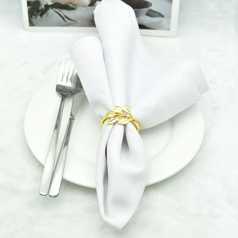 Bulk 12pcs Willow Leaf Napkin Rings for Vintage Wedding Thanksgiving Holidays Fall Dinner Decoration Wholesale