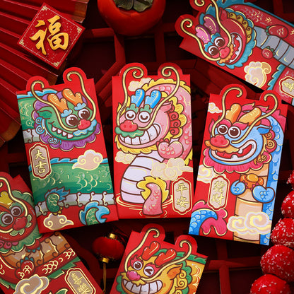 Bulk 12 Pcs Year of the Dragon Red Envelopes Creative Chinese New Year Red Packets Lucky Money for Spring Festival Weddings Birthdays Wholesale