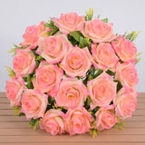 Bulk 14" Rose Buds Bush Mixed Flowers Artificial Wholesale