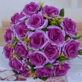 Bulk 14" Rose Buds Bush Mixed Flowers Artificial Wholesale