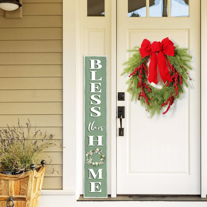 17.7 Inch Artificial Christmas Pine Needle Wreath with Red Berries and Red Bow for Front Door Wall Hanging Home Decor