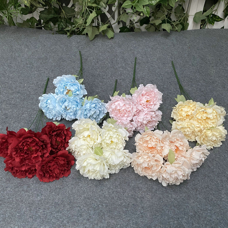 18 Inch Artificial Silk Peony Bush, 1 Pc, Bulk Wholesale, Realistic Peony Flower Stem