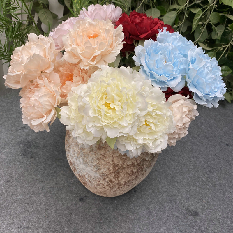 18 Inch Artificial Silk Peony Bush, 1 Pc, Bulk Wholesale, Realistic Peony Flower Stem