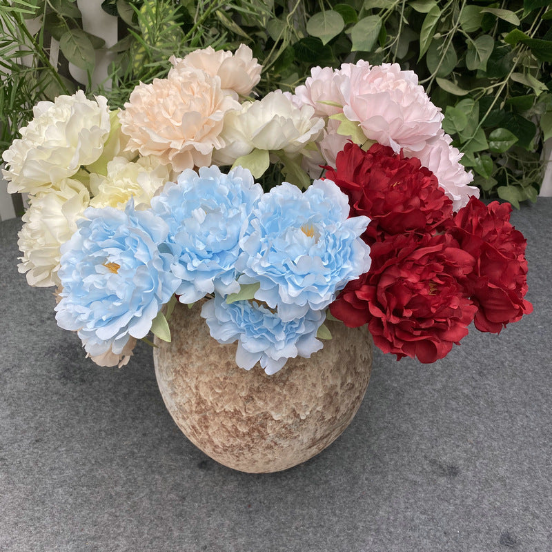 18 Inch Artificial Silk Peony Bush, 1 Pc, Bulk Wholesale, Realistic Peony Flower Stem