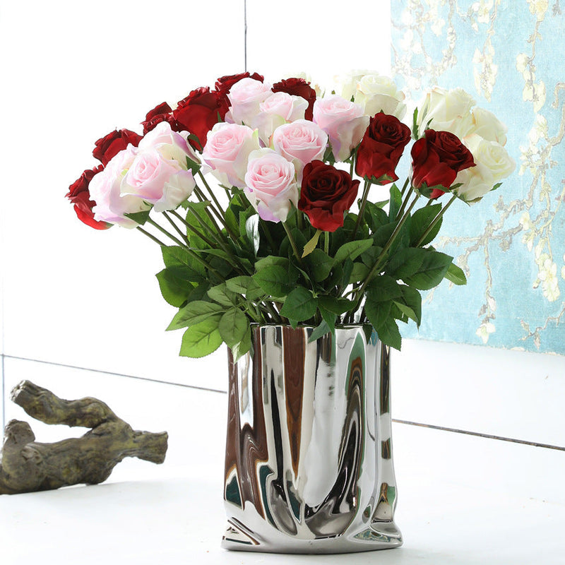 18 Inch Silk Artificial Rose Bud Stems, 10 Pcs Bulk Wholesale