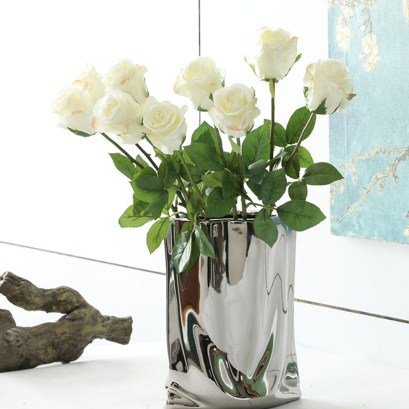 18 Inch Silk Artificial Rose Bud Stems, 10 Pcs Bulk Wholesale