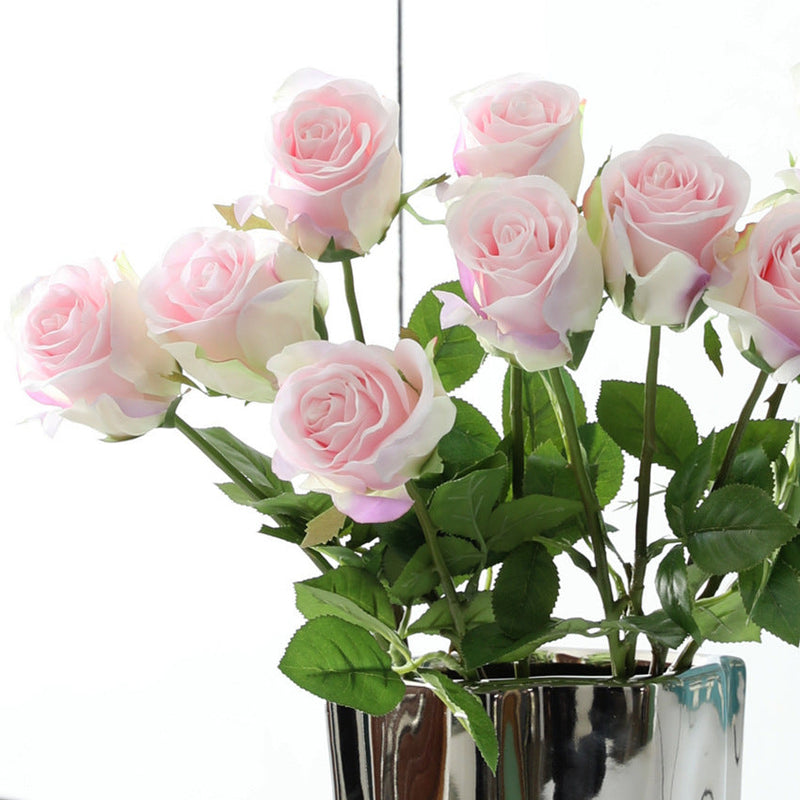18 Inch Silk Artificial Rose Bud Stems, 10 Pcs Bulk Wholesale