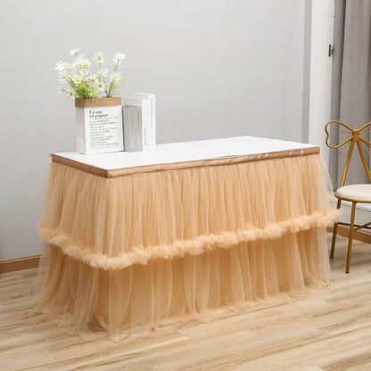 Bulk 1pc Tulle Table Skirt Tutu Table Skirts Princess Girl's Birthday Party Wedding Baby Shower Cake Dessert Table Decoration Wholesale