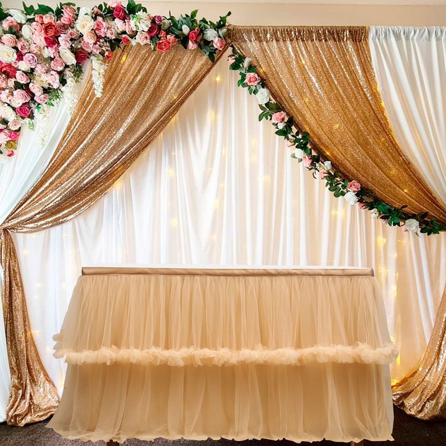 Bulk 1pc Tulle Table Skirt Tutu Table Skirts Princess Girl's Birthday Party Wedding Baby Shower Cake Dessert Table Decoration Wholesale