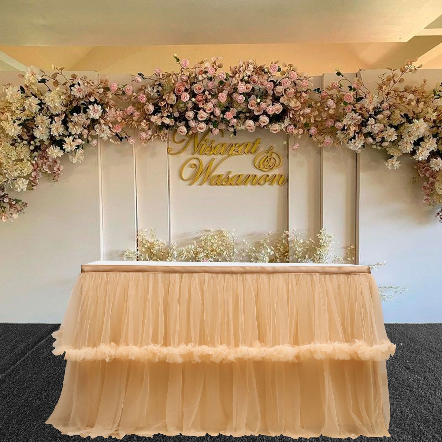 Bulk 1pc Tulle Table Skirt Tutu Table Skirts Princess Girl's Birthday Party Wedding Baby Shower Cake Dessert Table Decoration Wholesale