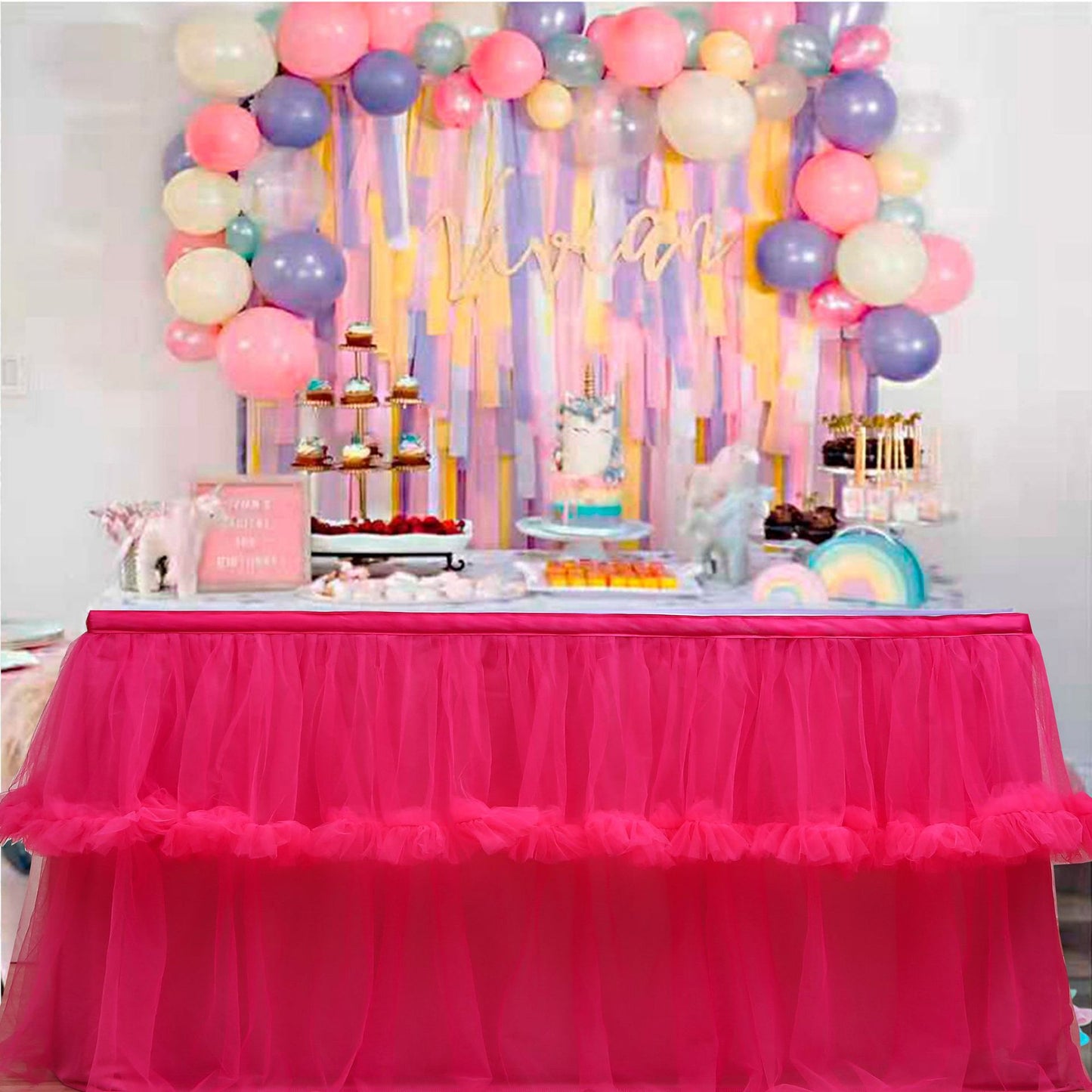 Bulk 1pc Tulle Table Skirt Tutu Table Skirts Princess Girl's Birthday Party Wedding Baby Shower Cake Dessert Table Decoration Wholesale