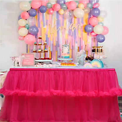 Bulk 1pc Tulle Table Skirt Tutu Table Skirts Princess Girl's Birthday Party Wedding Baby Shower Cake Dessert Table Decoration Wholesale