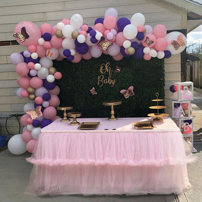 Bulk 1pc Tulle Table Skirt Tutu Table Skirts Princess Girl's Birthday Party Wedding Baby Shower Cake Dessert Table Decoration Wholesale