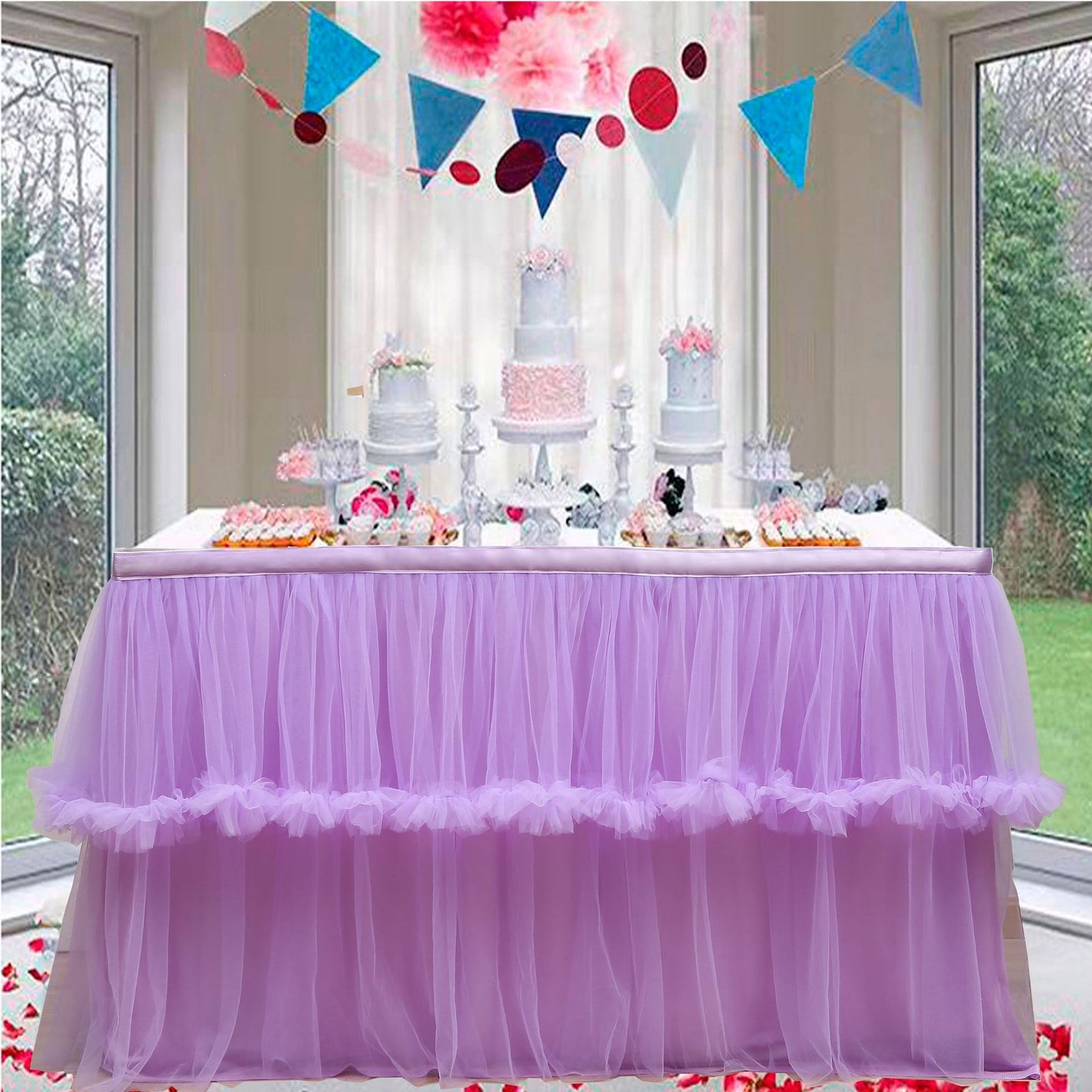 Bulk 1pc Tulle Table Skirt Tutu Table Skirts Princess Girl's Birthday Party Wedding Baby Shower Cake Dessert Table Decoration Wholesale