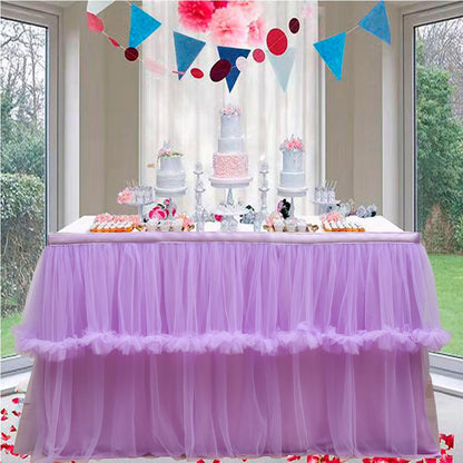 Bulk 1pc Tulle Table Skirt Tutu Table Skirts Princess Girl's Birthday Party Wedding Baby Shower Cake Dessert Table Decoration Wholesale