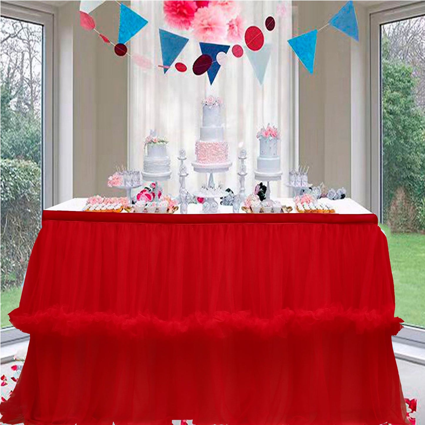 Bulk 1pc Tulle Table Skirt Tutu Table Skirts Princess Girl's Birthday Party Wedding Baby Shower Cake Dessert Table Decoration Wholesale