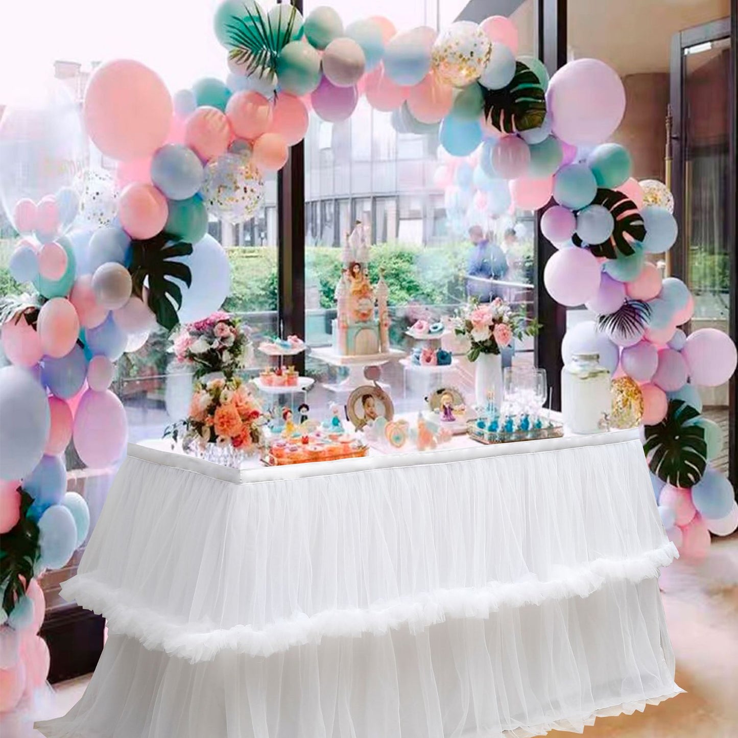 Bulk 1pc Tulle Table Skirt Tutu Table Skirts Princess Girl's Birthday Party Wedding Baby Shower Cake Dessert Table Decoration Wholesale