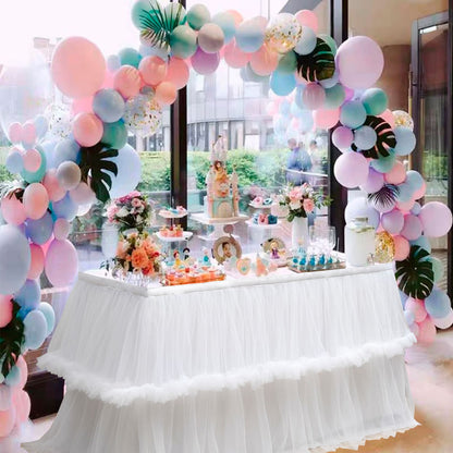 Bulk 1pc Tulle Table Skirt Tutu Table Skirts Princess Girl's Birthday Party Wedding Baby Shower Cake Dessert Table Decoration Wholesale