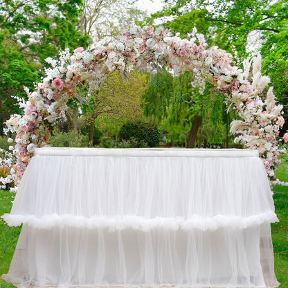 Bulk 1pc Tulle Table Skirt Tutu Table Skirts Princess Girl's Birthday Party Wedding Baby Shower Cake Dessert Table Decoration Wholesale