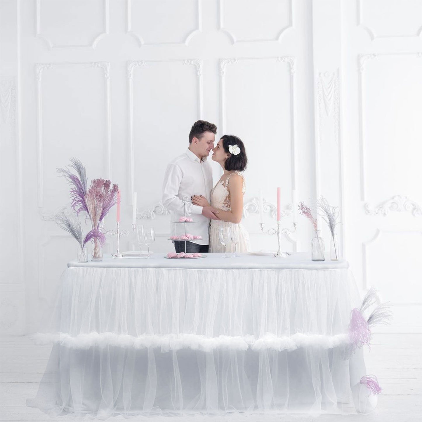 Bulk 1pc Tulle Table Skirt Tutu Table Skirts Princess Girl's Birthday Party Wedding Baby Shower Cake Dessert Table Decoration Wholesale