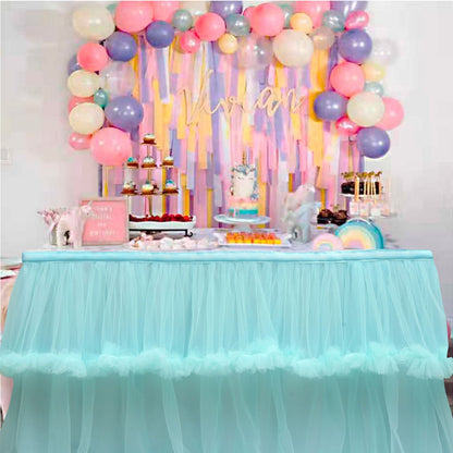 Bulk 1pc Tulle Table Skirt Tutu Table Skirts Princess Girl's Birthday Party Wedding Baby Shower Cake Dessert Table Decoration Wholesale