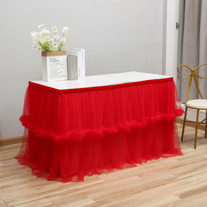 Bulk 1pc Tulle Table Skirt Tutu Table Skirts Princess Girl's Birthday Party Wedding Baby Shower Cake Dessert Table Decoration Wholesale