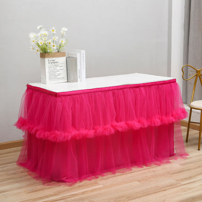 Bulk 1pc Tulle Table Skirt Tutu Table Skirts Princess Girl's Birthday Party Wedding Baby Shower Cake Dessert Table Decoration Wholesale