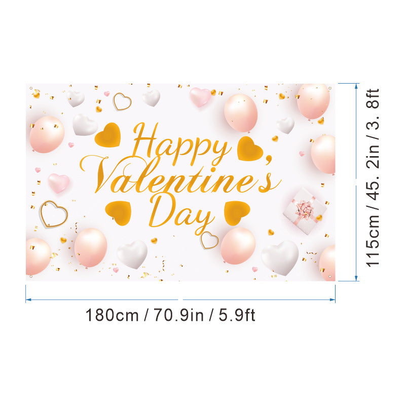 Bulk 1pc Valentine's Day Backdrop Cloth for Wedding Bridal Shower Birthday Party Decorations Photography Background Banner for Photoshoots Wholesale