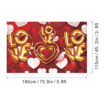 Bulk 1pc Valentine's Day Backdrop Cloth for Wedding Bridal Shower Birthday Party Decorations Photography Background Banner for Photoshoots Wholesale