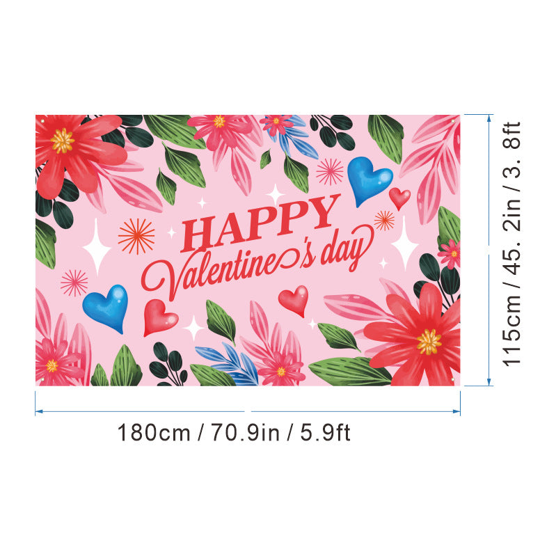 Bulk 1pc Valentine's Day Backdrop Cloth for Wedding Bridal Shower Birthday Party Decorations Photography Background Banner for Photoshoots Wholesale