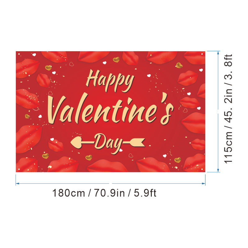 Bulk 1pc Valentine's Day Backdrop Cloth for Wedding Bridal Shower Birthday Party Decorations Photography Background Banner for Photoshoots Wholesale